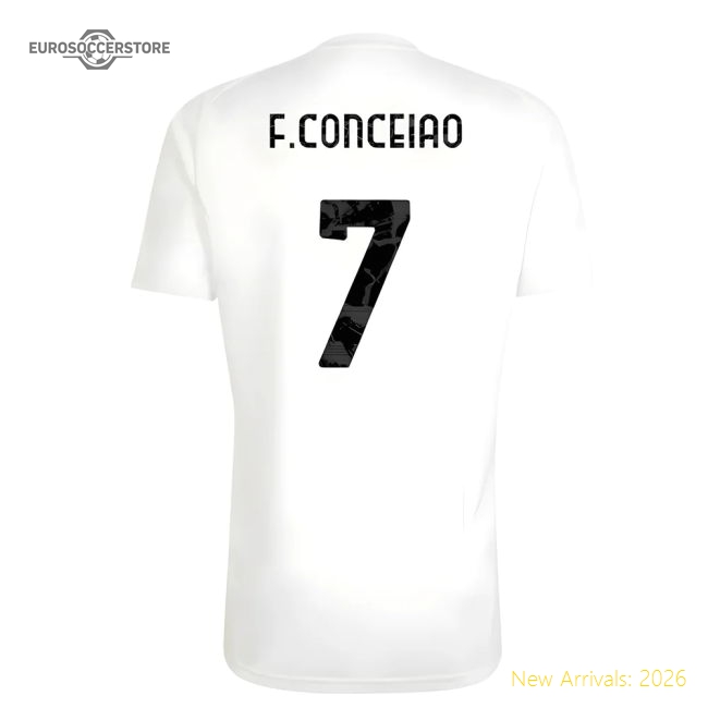 2025-2026 Juventus Training Tee (White) (F.Conceiao 7)-Football Jersey Hub