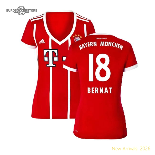 Bayern Munich 2017-18 Womens Home Shirt (XL) ((Excellent) XL) (Bernat 18)-Football Jersey Hub