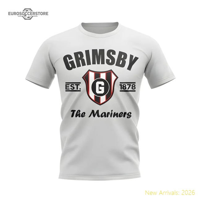 Grimsby Established Football T-Shirt (White)-Football Jersey Hub