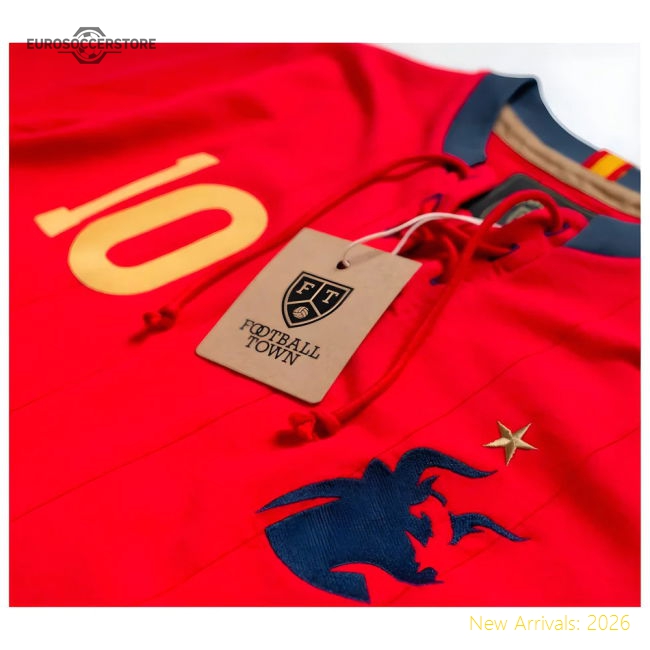 Spain Retro Shirt with Laces El Toro-Football Jersey Hub