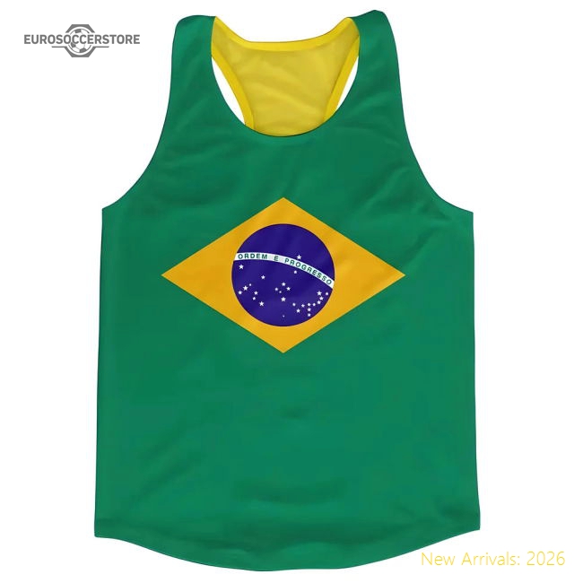 Brazil Flag Running Vest-Football Jersey Hub