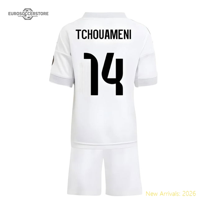 2025-2026 Real Madrid Home Mini Kit (Tchouameni 14)-Football Jersey Hub