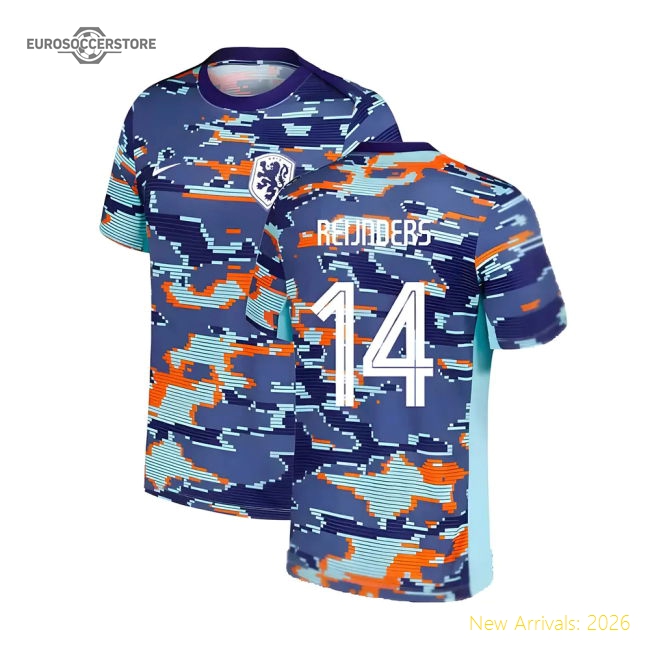 2024-2025 Netherlands Academy Pro Pre-Match Shirt (Blue) (Reijnders 14)-Football Jersey Hub