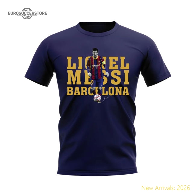 Lionel Messi Barcelona Player Tee (Navy)-Football Jersey Hub