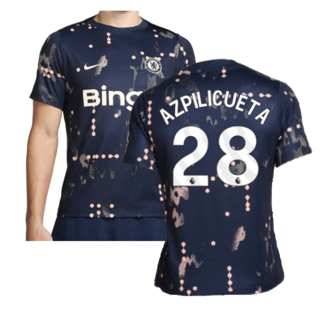2024-2025 Chelsea Academy Pro Pre-Match Shirt (Obsidian) (Azpilicueta 28)-Football Jersey Hub