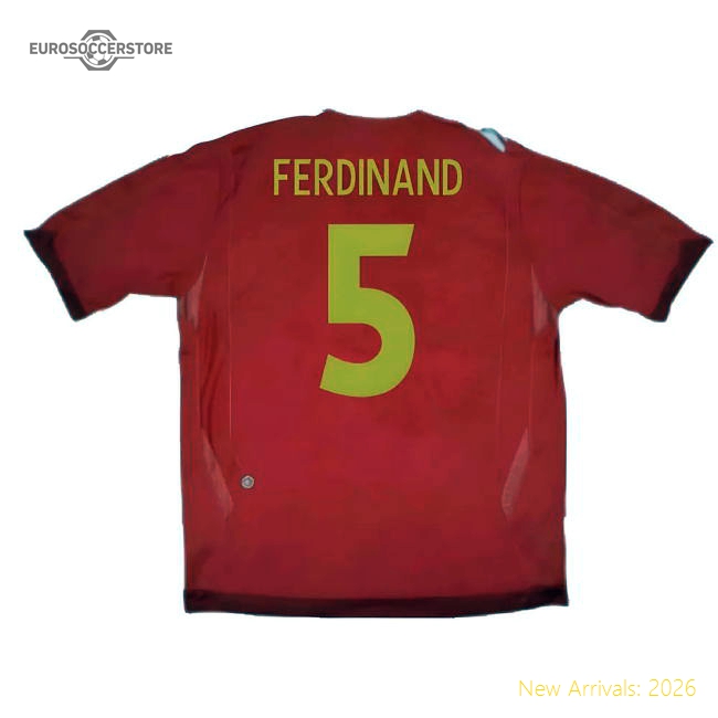 England 2006-08 Away Shirt (XLB 158cm) (Excellent) (FERDINAND 5)-Football Jersey Hub