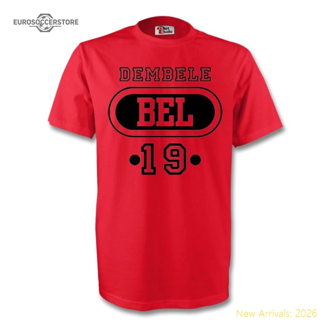 Moussa Dembele Belgium Bel T-shirt (red)-Football Jersey Hub