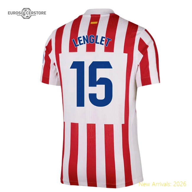 2025-2026 Atletico Madrid Home Authentic Shirt (Lenglet 15)-Football Jersey Hub