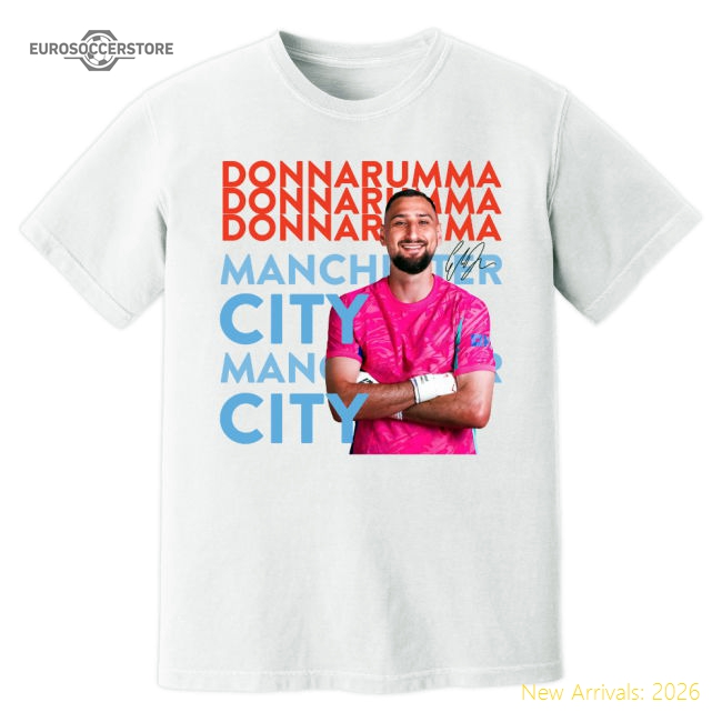 Gianluigi Donnarumma Man City New Signing T-Shirt (White)-Football Jersey Hub