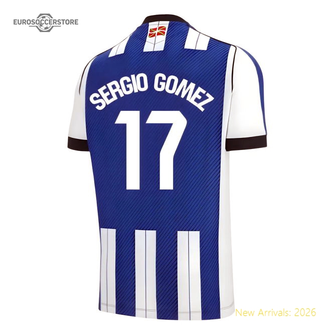 2025-2026 Real Sociedad Home Shirt (Sergio Gomez 17)-Football Jersey Hub