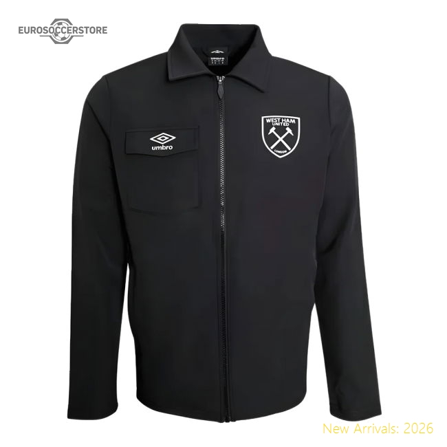 2024-2025 West Ham Presentation Jacket (Black) - Kids-Football Jersey Hub