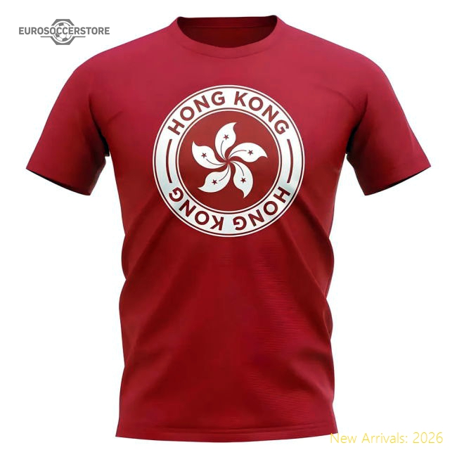 Hong Kong Football Badge T-Shirt (Red)-Football Jersey Hub