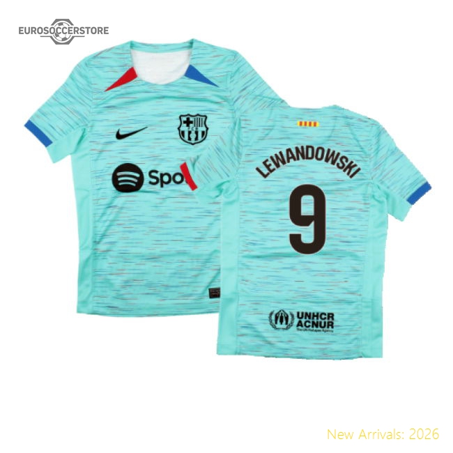 2023-2024 Barcelona Third Shirt (Kids) (Lewandowski 9)-Football Jersey Hub