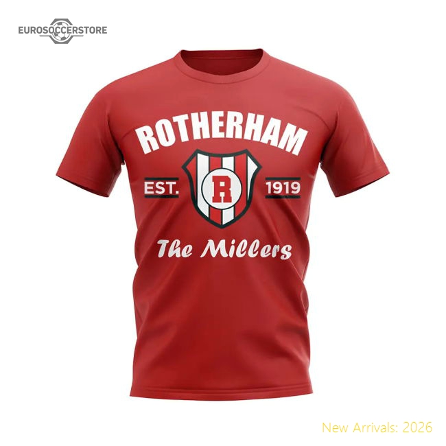 Rotherham Established Football T-Shirt (Red)-Football Jersey Hub