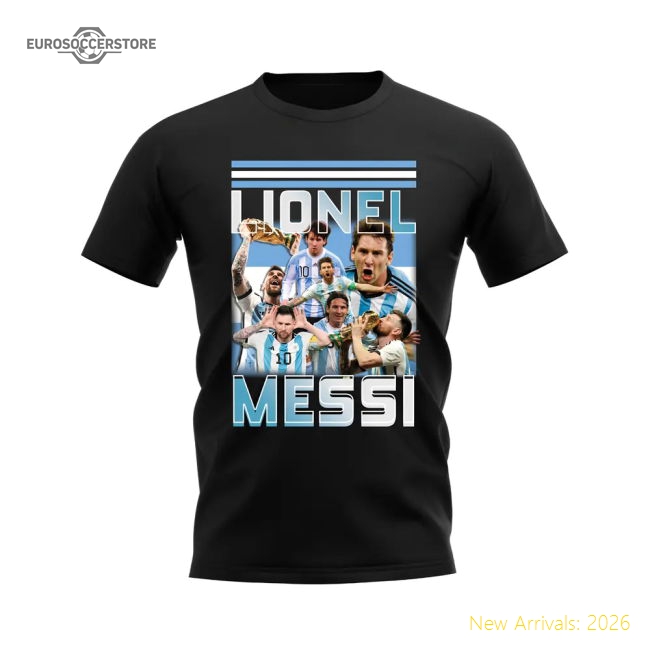 Lionel Messi Bootleg T-Shirt (Black)-Football Jersey Hub