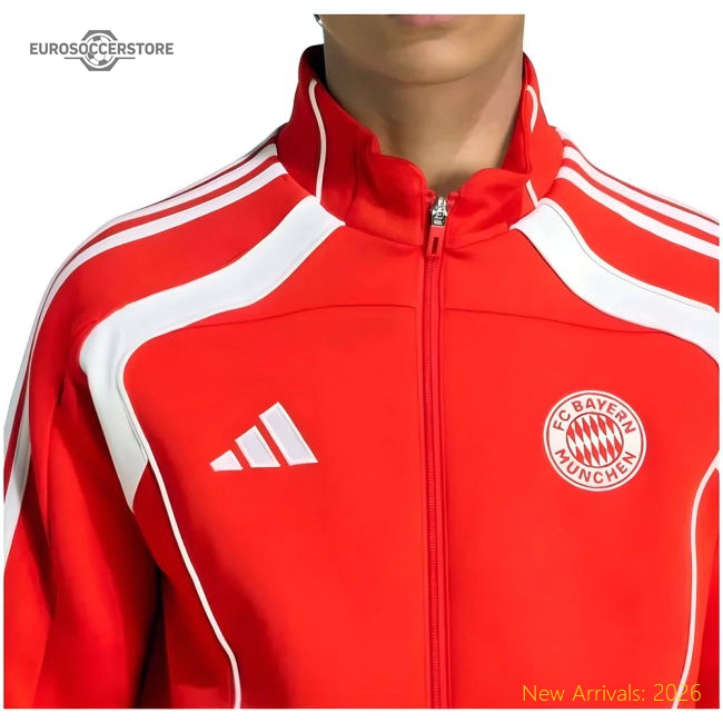 2025-2026 Bayern Munich UBP Doubleknit Track Top (Red)-Football Jersey Hub