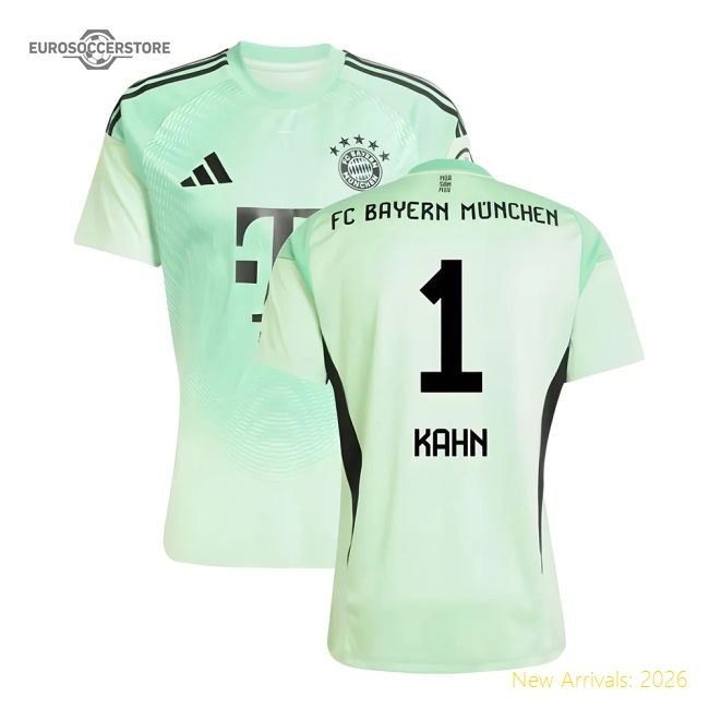2025-2026 Bayern Munich Home Goalkeeper Shirt (Glory Mint) (Kahn 1)-Football Jersey Hub