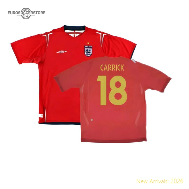 England 2006-08 Away Shirt (XLB 158cm) (Excellent) (CARRICK 18)-Football Jersey Hub
