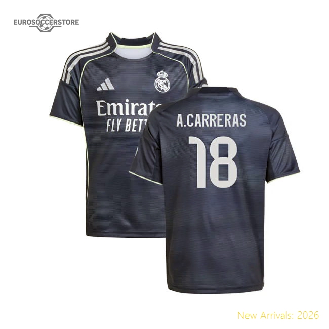 2025-2026 Real Madrid Away Shirt (Kids) (A.Carreras 18)-Football Jersey Hub