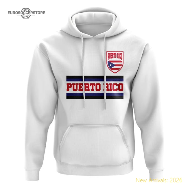 Puerto Rico Core Football Country Hoody (White)-Football Jersey Hub