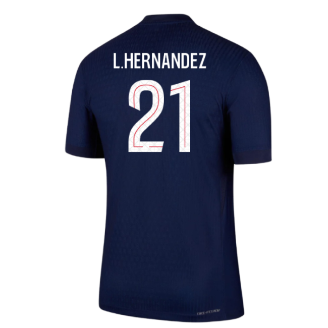 2025-2026 PSG Home Dri-Fit ADV Authentic Shirt (L.Hernandez 21)-Football Jersey Hub