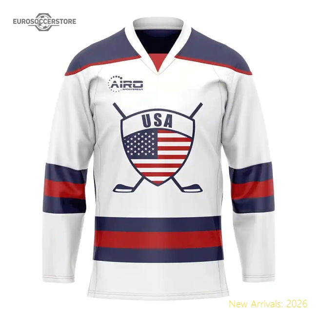 United States Home Ice Hockey Shirt-Football Jersey Hub