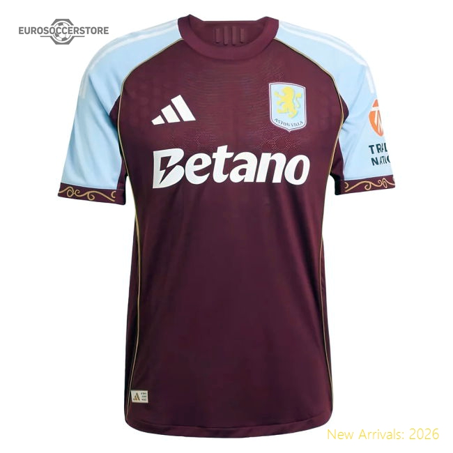 2025-2026 Aston Villa Authentic Home Shirt (Your Name)-Football Jersey Hub