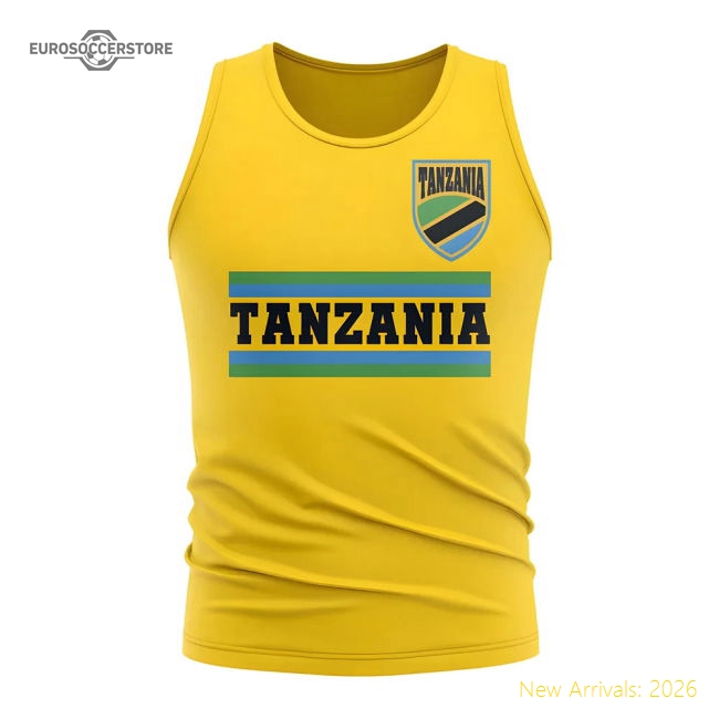 Tanzania Core Football Country Sleeveless Tee (Yellow)-Football Jersey Hub
