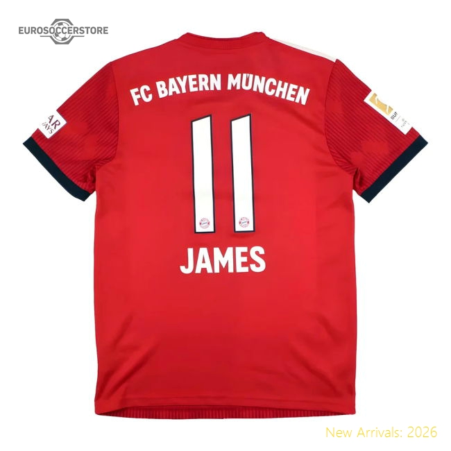 Bayern Munich 2018-19 Home Shirt (S) James #11 (Excellent)-Football Jersey Hub