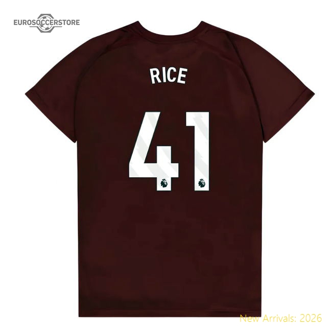 West Ham United Poly T-Shirt (Claret/Blue) - Kids (Rice 41)-Football Jersey Hub