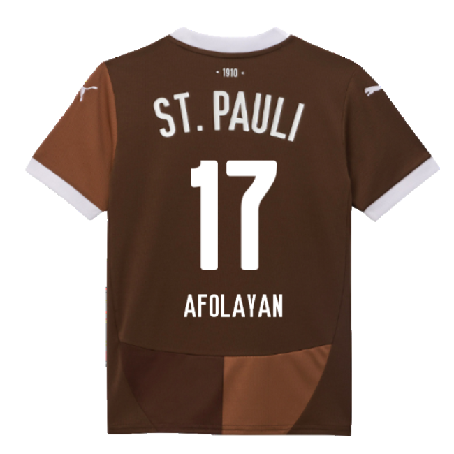 2024-2025 St Pauli Home Shirt (Kids) (Afolayan 17)-Football Jersey Hub