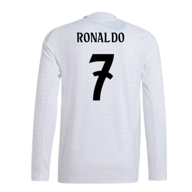 2024-2025 Real Madrid Authentic Long Sleeve Home Shirt (Ronaldo 7)-Football Jersey Hub