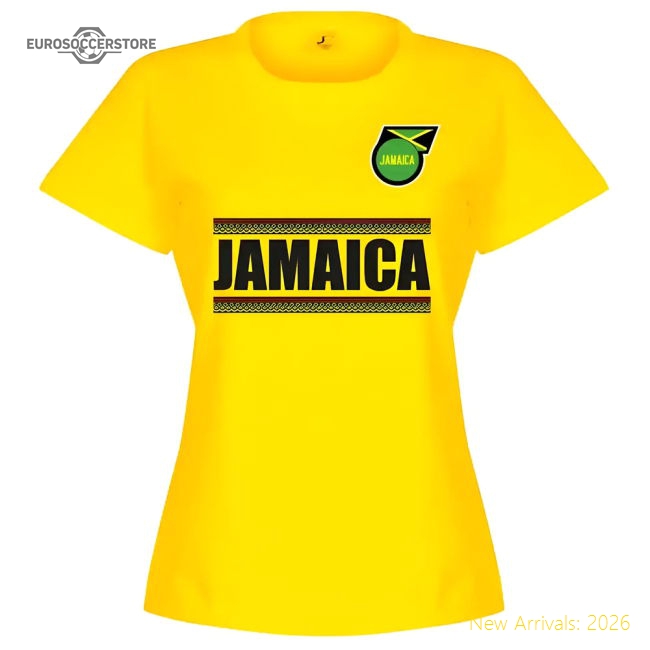 Jamaica Team Womens T-Shirt - Yellow-Football Jersey Hub