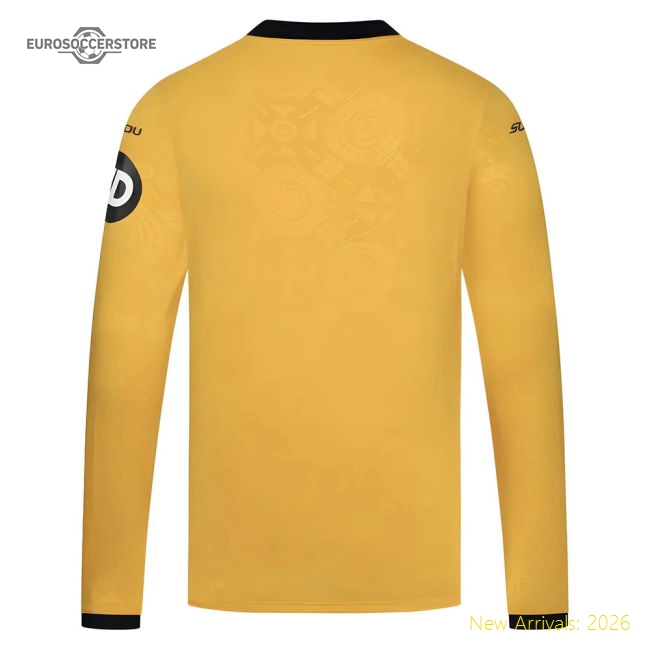 2025-2026 Wolves Long Sleeve Home Shirt-Football Jersey Hub