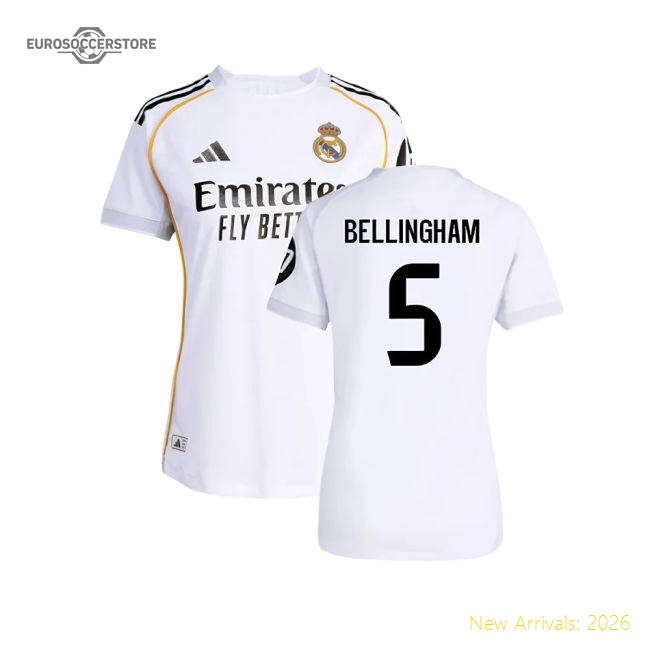 2025-2026 Real Madrid Authentic Home Shirt (Womens) (Bellingham 5)-Football Jersey Hub