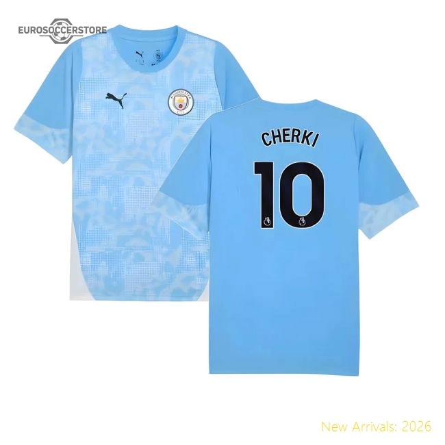 2025-2026 Man City Training Jersey (Light Blue) - Kids (Cherki 10)-Football Jersey Hub