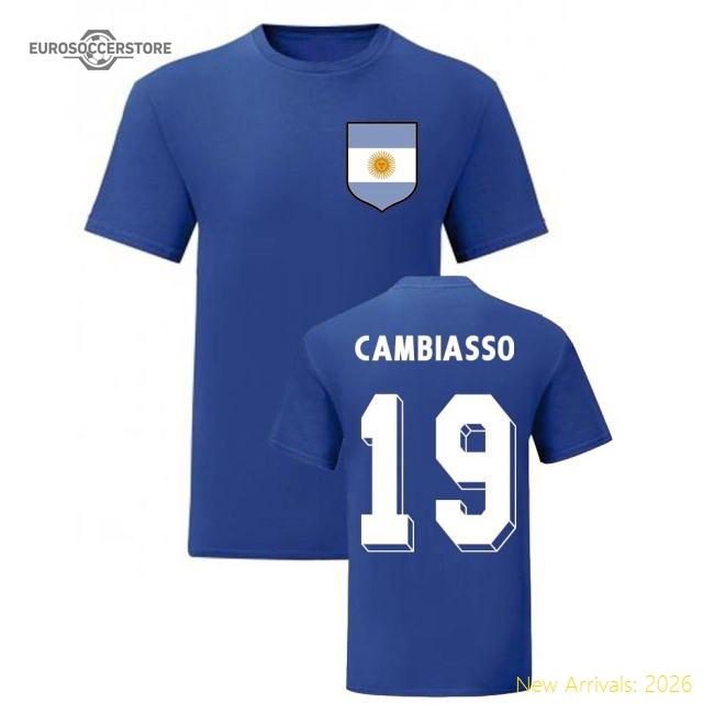 Esteban Cambiasso Argentina National Hero Tee (Blue)-Football Jersey Hub
