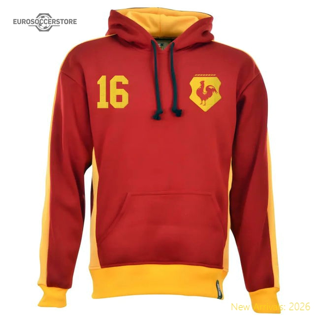Bradford City Number 16 Retro Hoodie-Football Jersey Hub