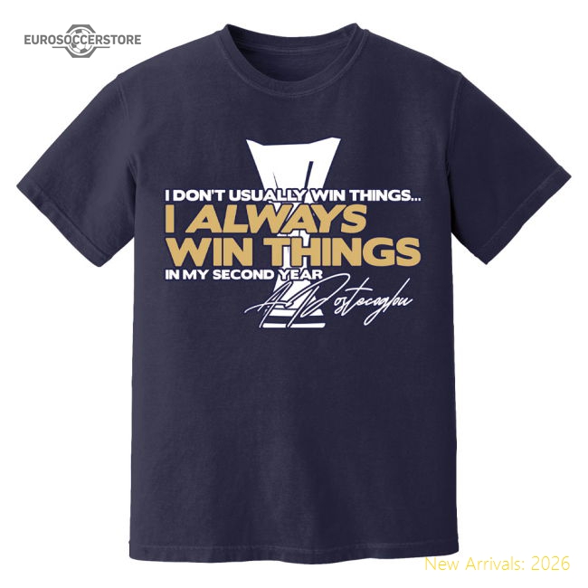Ange Postecoglou \Always Win\" Tottenham T-Shirt (Navy)"-Football Jersey Hub