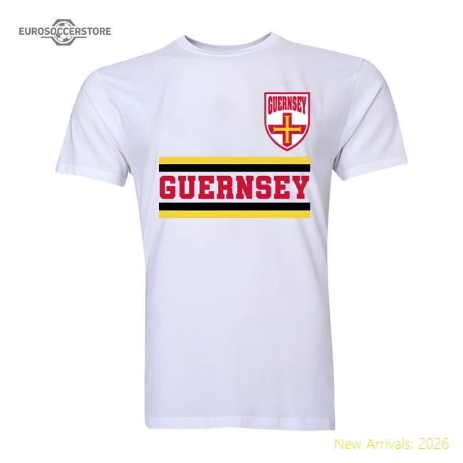 Guernsey Core Football Country T-Shirt (White)-Football Jersey Hub