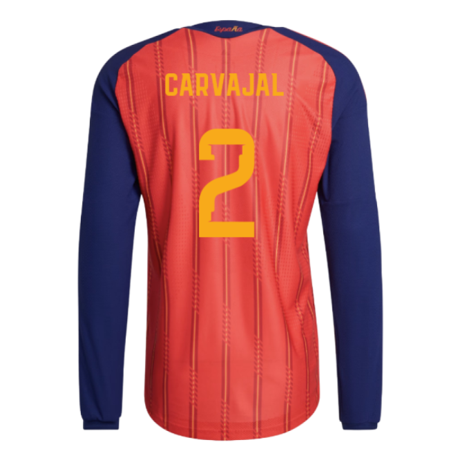 2026-2027 Spain Authentic Long Sleeve Home Shirt (Carvajal 2)-Football Jersey Hub