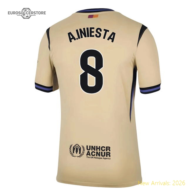 2025-2026 Barcelona Away Shirt (A.Iniesta 8)-Football Jersey Hub