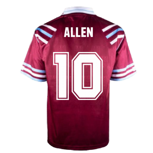 West Ham United 1992 Retro Football Shirt (Allen 10)-Football Jersey Hub