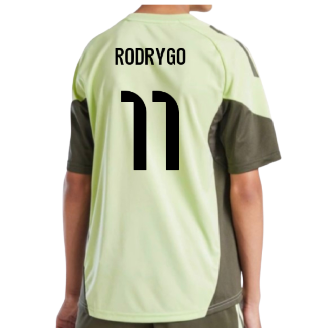 2025-2026 Real Madrid Training Jersey (Almost Lime) - Kids (Rodrygo 11)-Football Jersey Hub