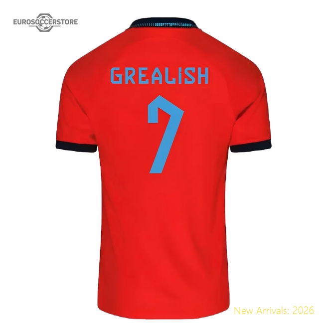2022-2023 England Away Shirt (Kids) (Grealish 7)-Football Jersey Hub