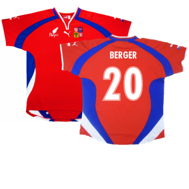 Czech Republic 2000-02 Home Shirt ((Very Good) L) (Berger 20)-Football Jersey Hub
