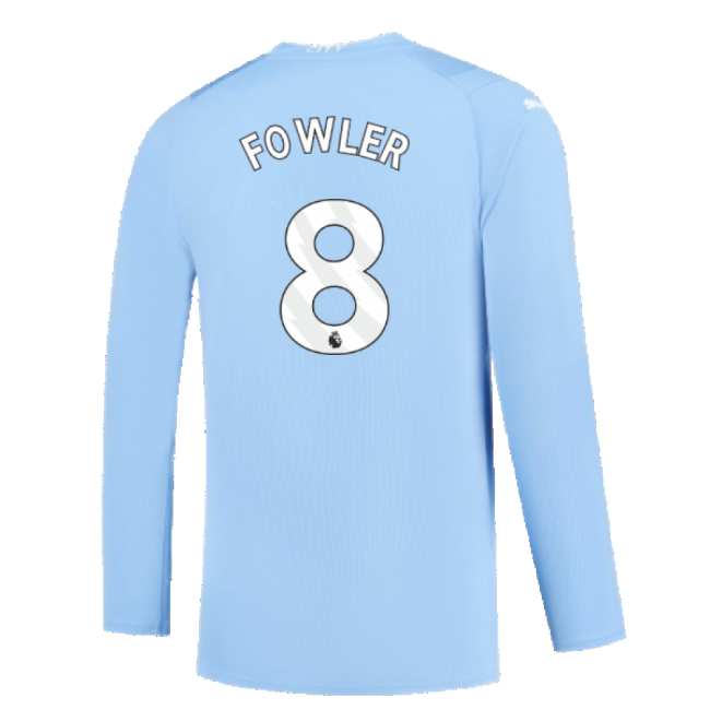 Manchester City 2023-2024 Puma Home Long Sleeved Shirt (S) (Good) (Fowler 8)-Football Jersey Hub