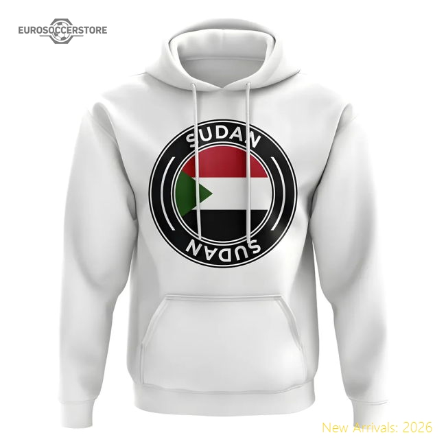 Sudan Football Badge Hoodie (White)-Football Jersey Hub