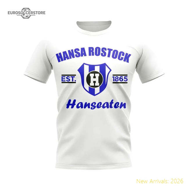 Hansa Rostock Established Football T-Shirt (White)-Football Jersey Hub