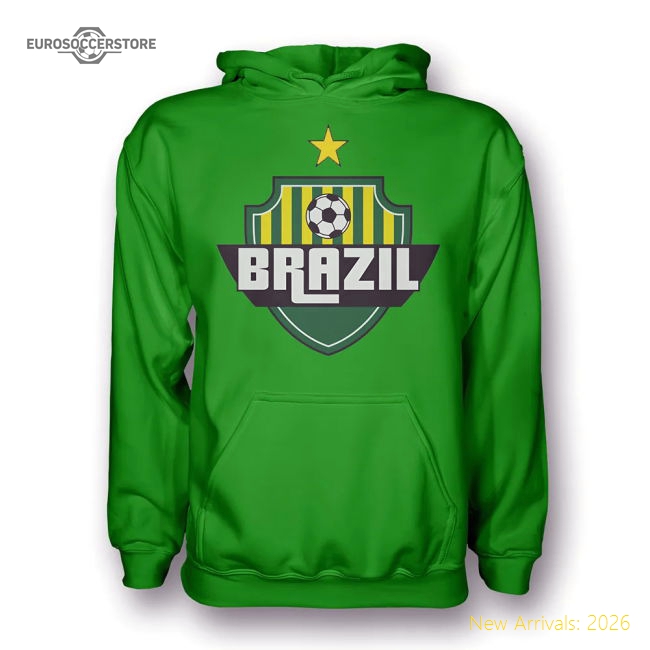 Brazil Country Logo Hoody (green)-Football Jersey Hub